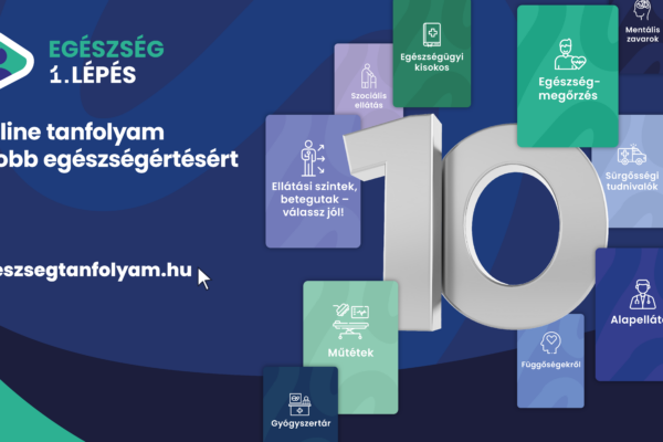 „Egészség 1. Lépés” online tanfolyamot szimbolizáló fotó.